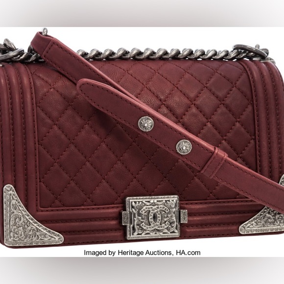 CHANEL Handbags - Chanel Paris-Dallas Collection Burgundy Quilted Leather Boy Bag